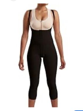 Marena recovery Black Full-Body Shaping Jumpsuit post surgery compression  XL
